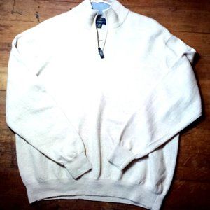 UniSex Murino 100% Wool Sweater - Macy's Club Room - Zip Mock Neck - XXL